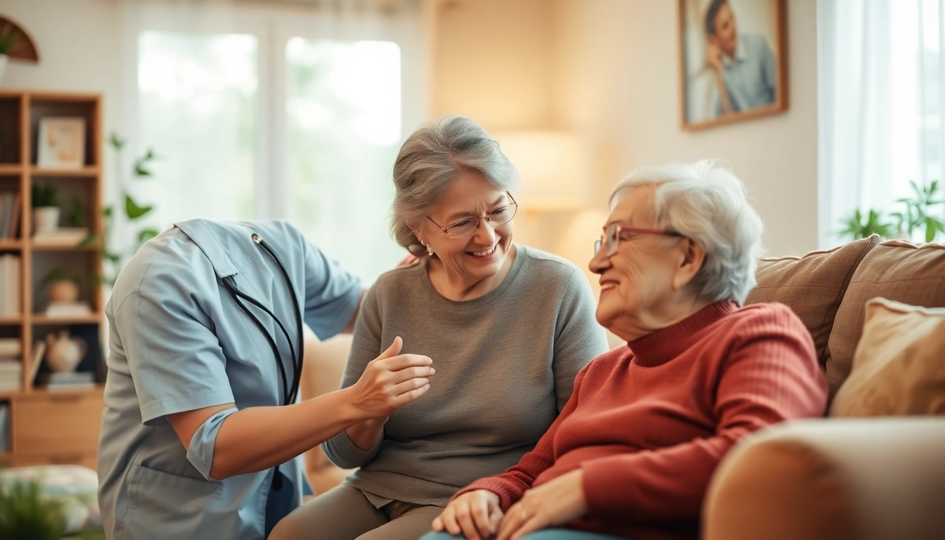 Caregiver providing ambulante pflege castrop rauxel support to an elderly resident in a cozy environment.