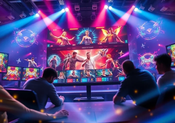 Interactive gaming screen displaying ok win features, showcasing vibrant colors and player engagement.