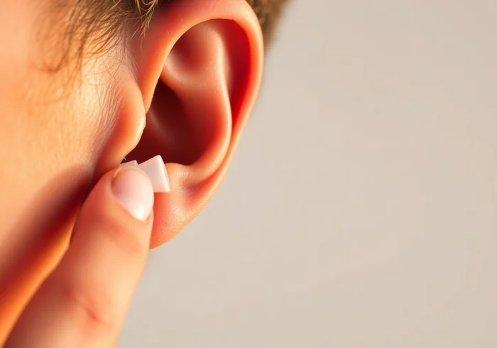 Place a soft ear plug in ear to reduce noise discomfort and enhance tranquility.