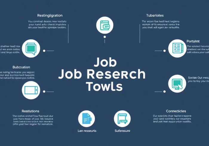 Visualize job research tools, showcasing features and categories for effective job searching.