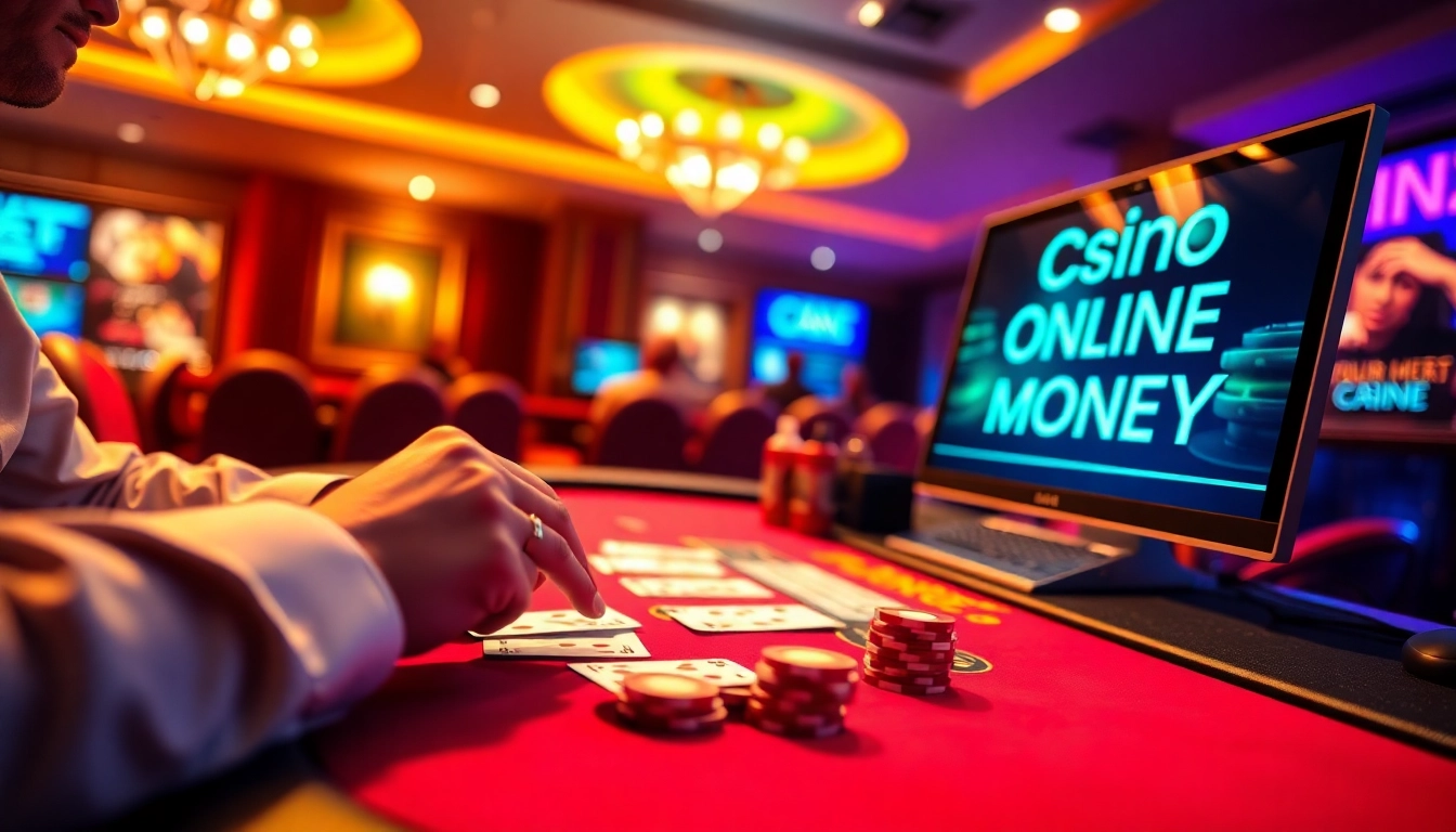 Player winning at an online casino blackjack table, showcasing Casino online real money opportunities and vibrant excitement.