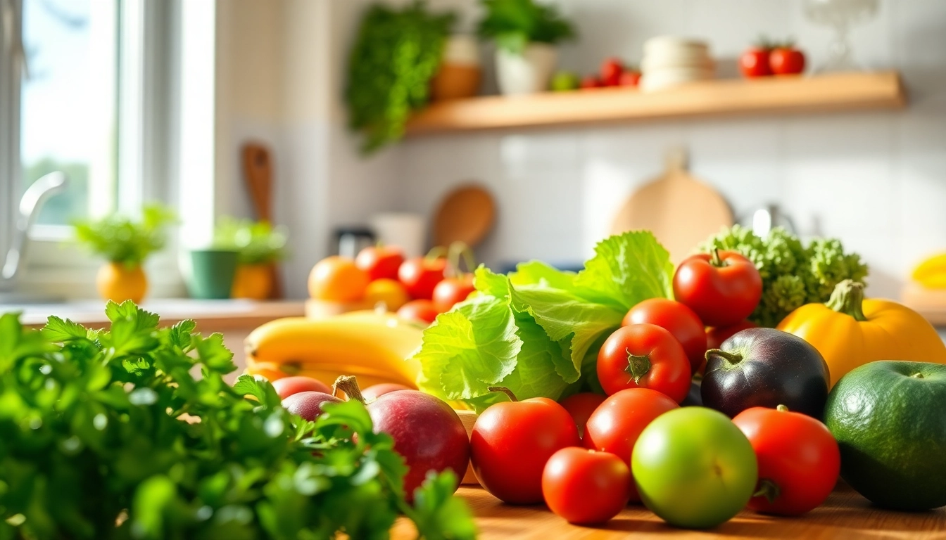 Promote healthy living with healthlifeherald.com showcasing fresh vegetables on a sunny kitchen table.