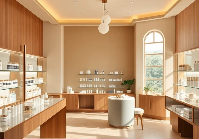 Discover etiket luxury skincare boutique showcasing elegant beauty products in a warm, inviting setting.