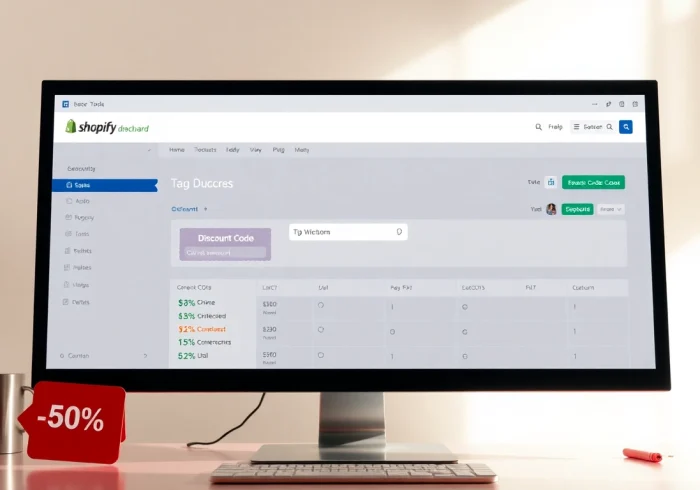 Shopify bulk discount code generator displaying easy discount code creation on a computer screen.