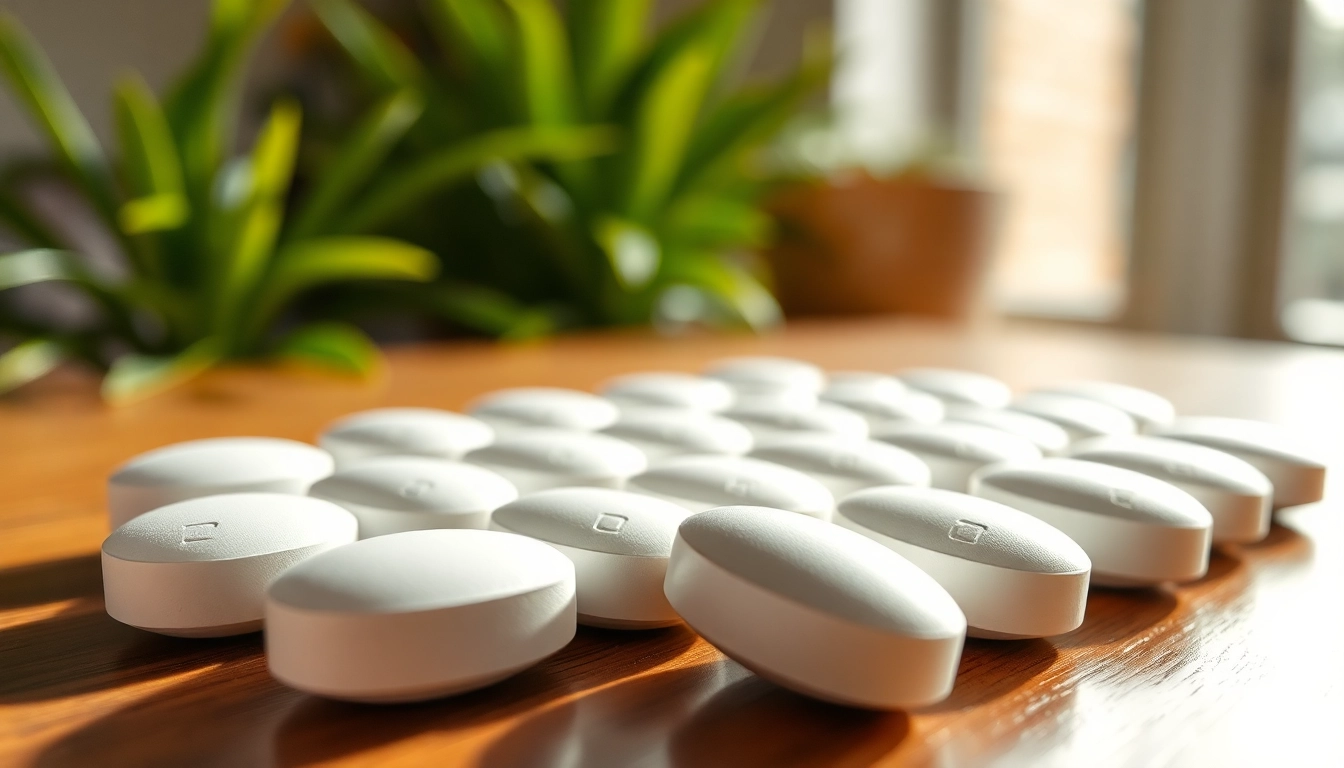 Presenting Bulk 7oh tablets showcasing their distinctive shape and texture against a serene backdrop.