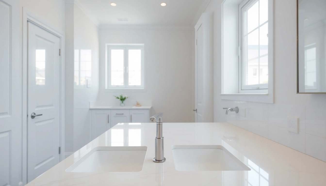 Stunning bath and kitchen remodel featuring elegant fixtures and a modern design.