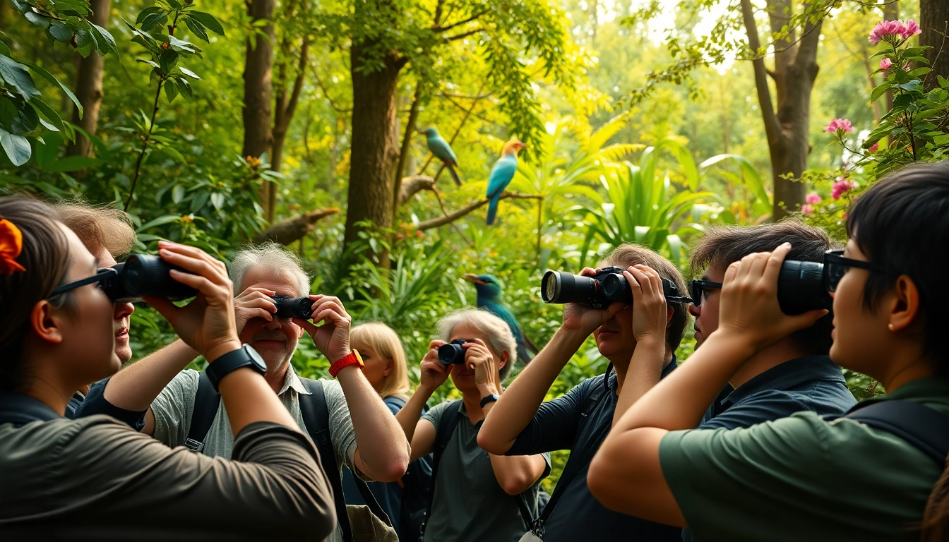 Witness nature enthusiasts at www.sudswild.com capturing wildlife moments in a scenic forest.