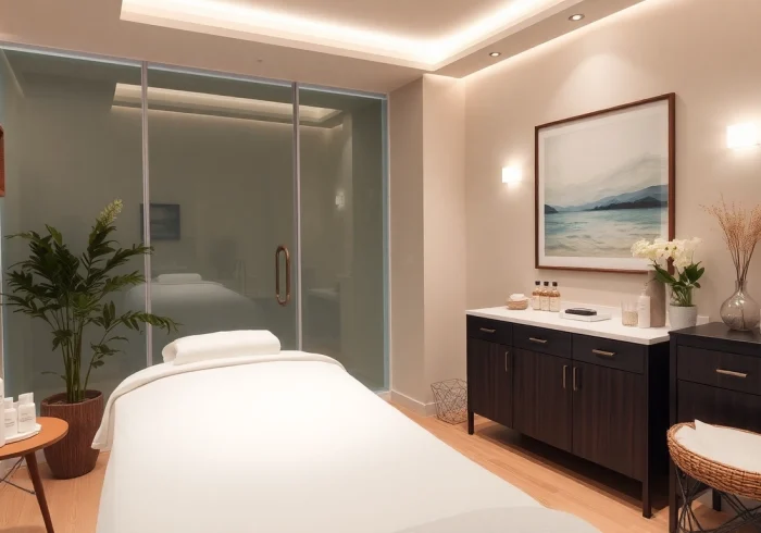 Behandlung für glattere Haut in einer modernen Klinik mit beruhigendem Ambiente und professioneller Ausstattung.
