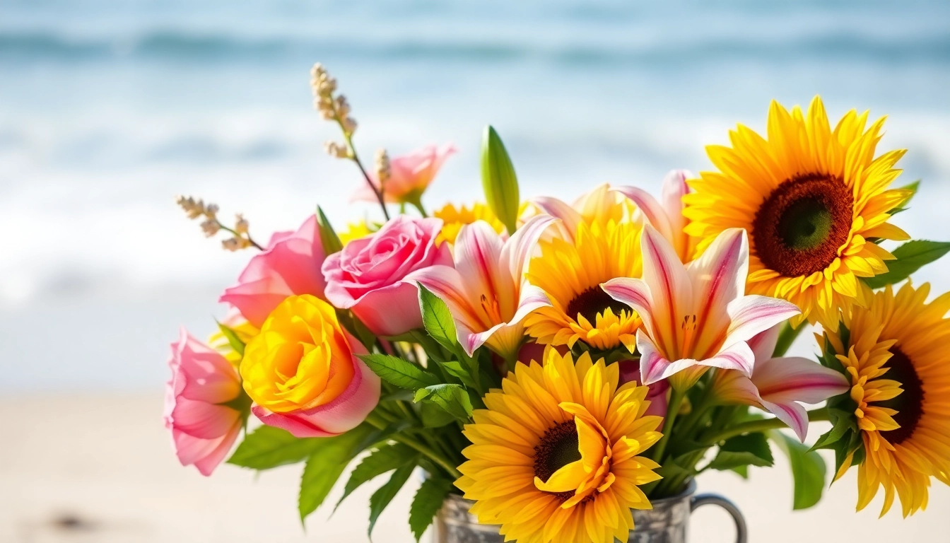 Brightly arranged Huntington Beach flowers evoke warmth, charm, and a coastal vibe.