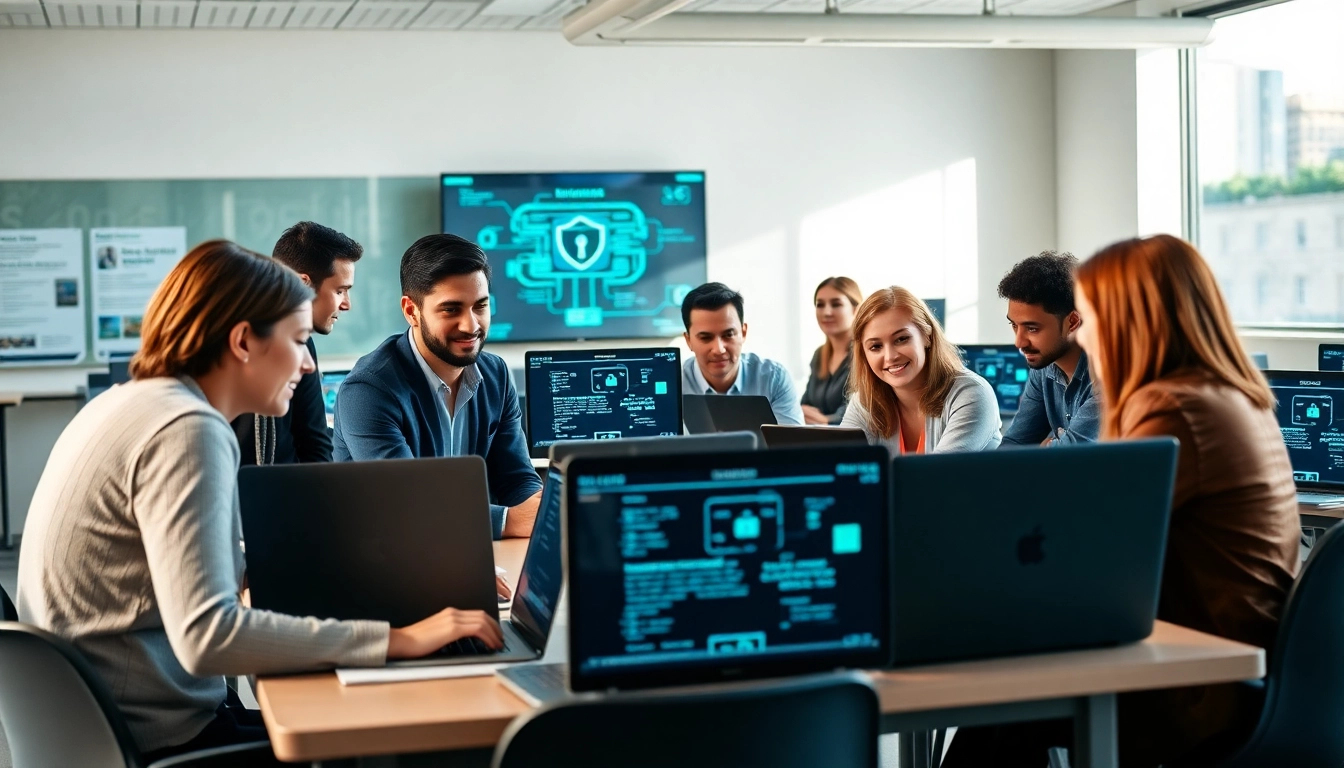 Learn about cybersecurity courses with professionals in an engaging training session.