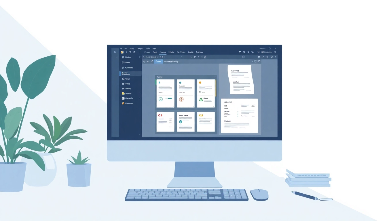 View WPS Office下载 on a sleek computer, emphasizing productivity with documents and spreadsheets on screen.