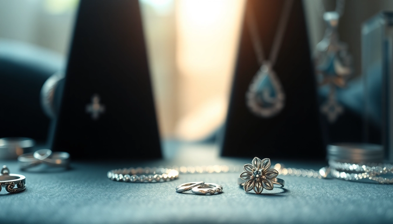 Admire exquisite silver jewelry including rings and necklaces, highlighting intricate designs and craftsmanship.