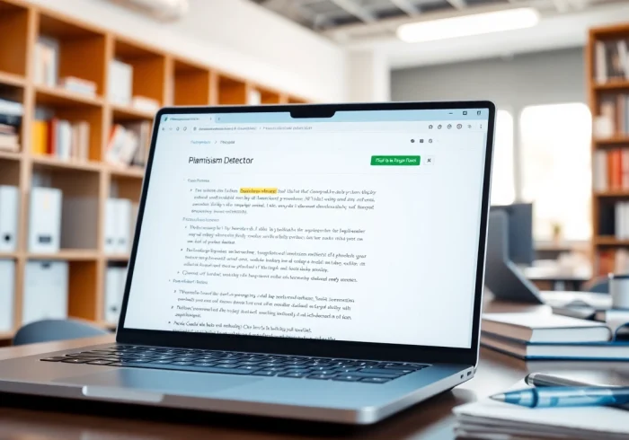 Analyze textual content using a plagiarism detector tool showing original and copied text.
