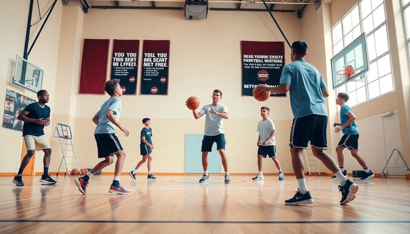 Intensive basketball training programs near me showcasing young athletes honing their skills under expert guidance.