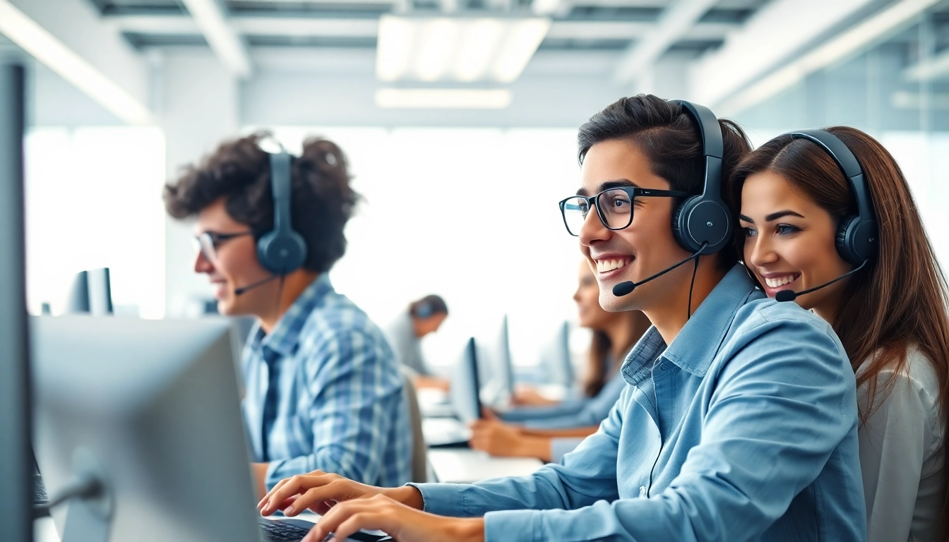 Engaging call center in Tijuana with bilingual agents providing customer support.