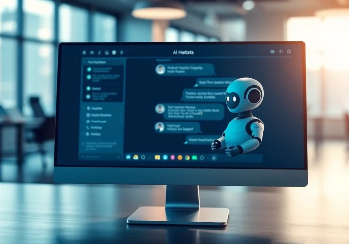 Engaging AI bot for websites facilitating user interaction in a modern digital workspace