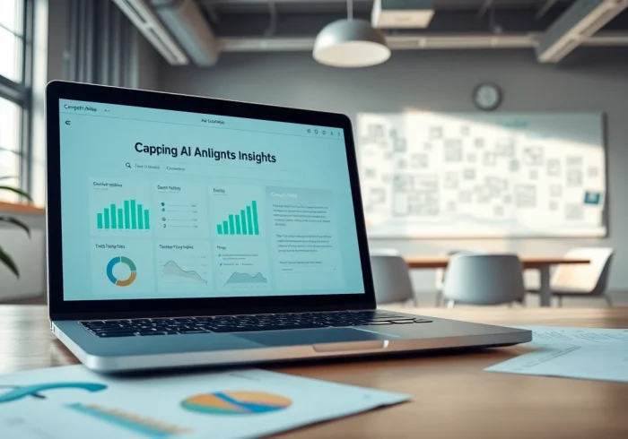 AI prompts for competitor analysis displayed on a modern laptop in a bright workspace.