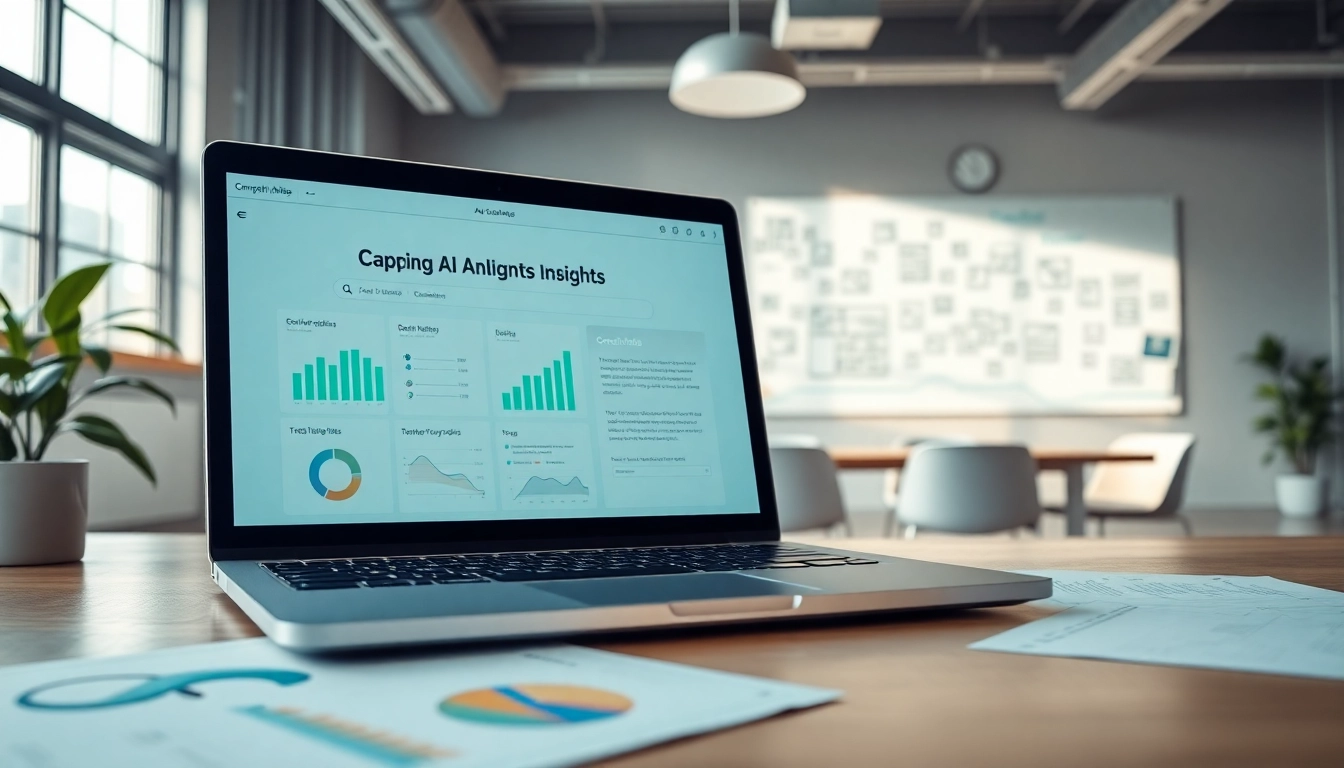 AI prompts for competitor analysis displayed on a modern laptop in a bright workspace.