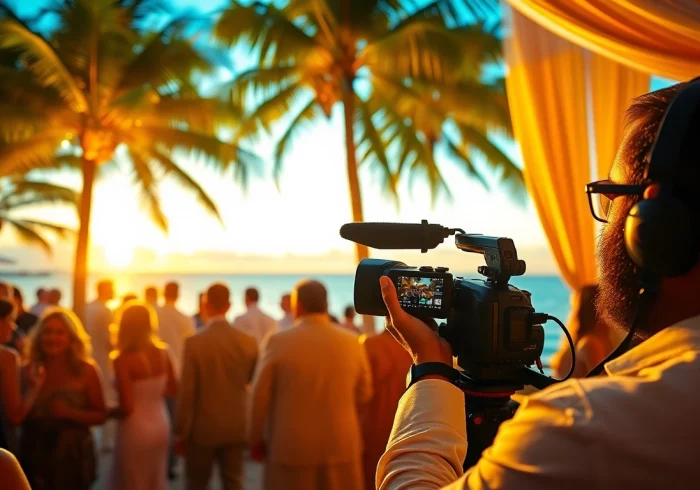 Capture vibrant moments in Miami Corporate Event Videography Photography at a beachside gala.