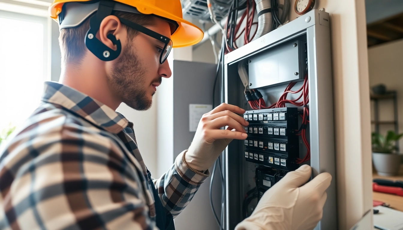 Electrician performing an Electrical Panel Upgrade with focus on safety and modern technology.