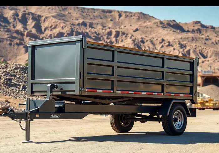Explore a used dump trailer for sale near me, showcasing its rugged design and functionality.