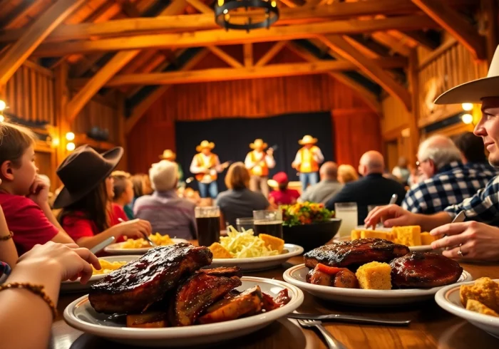 Enjoy live entertainment at the firelight barn dinner theater with delicious BBQ and family fun.