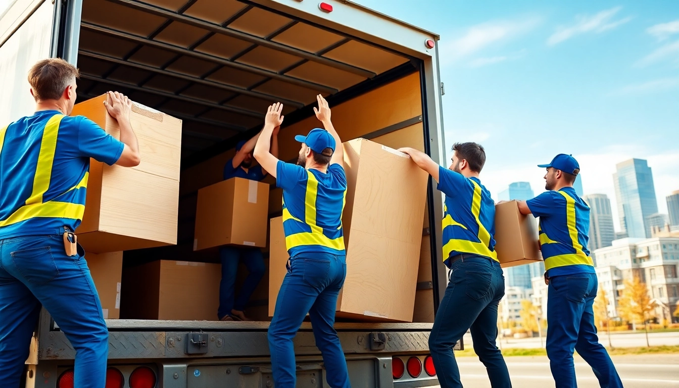 Movers Calgary loading furniture into a truck showcasing teamwork and professionalism.