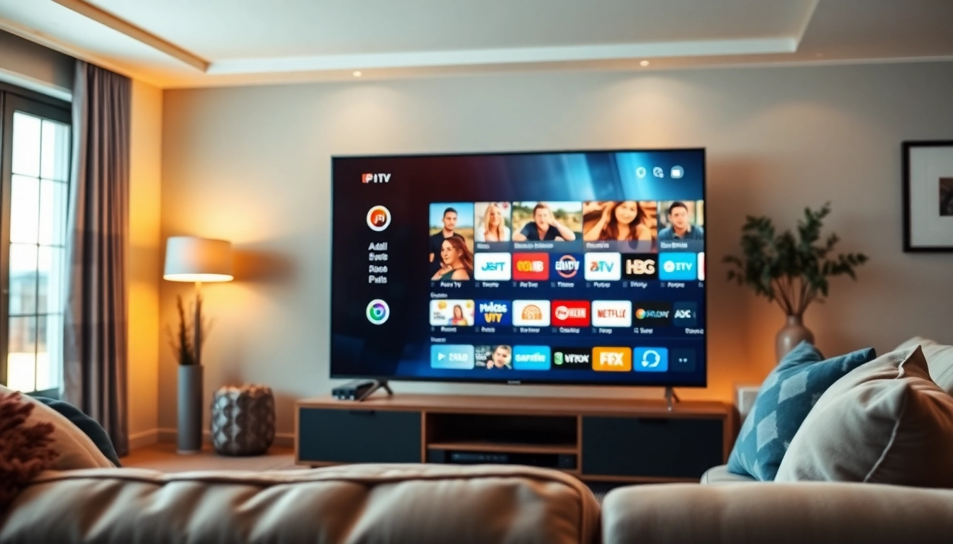 Enhance your viewing experience with a modern IPTV subscription setup in a cozy living room.