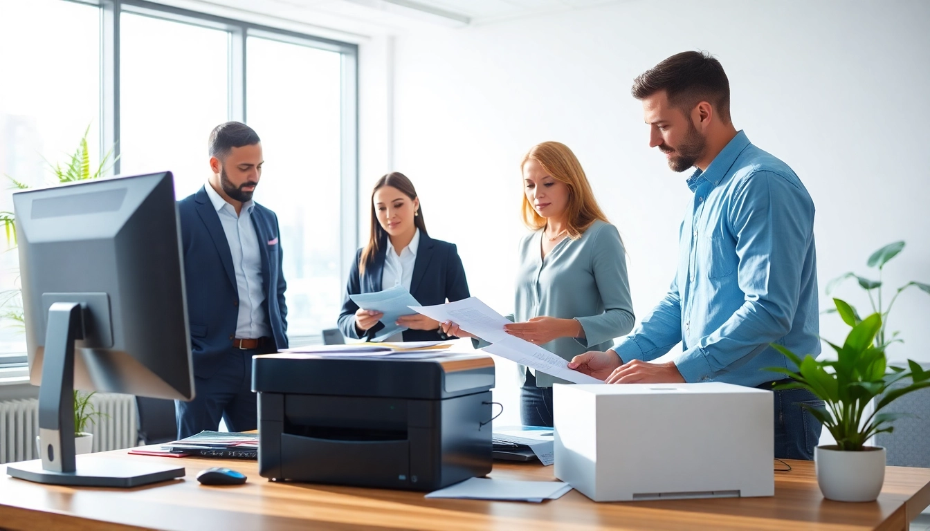 Showcasing QSM document clearing services as a professional team collaborates on document processing.